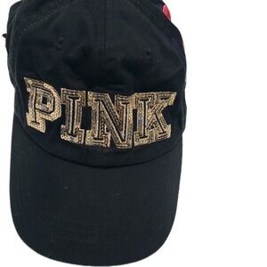 Victoria Secret Pink Bling Baseball Cap With Red Flower On‎ Side